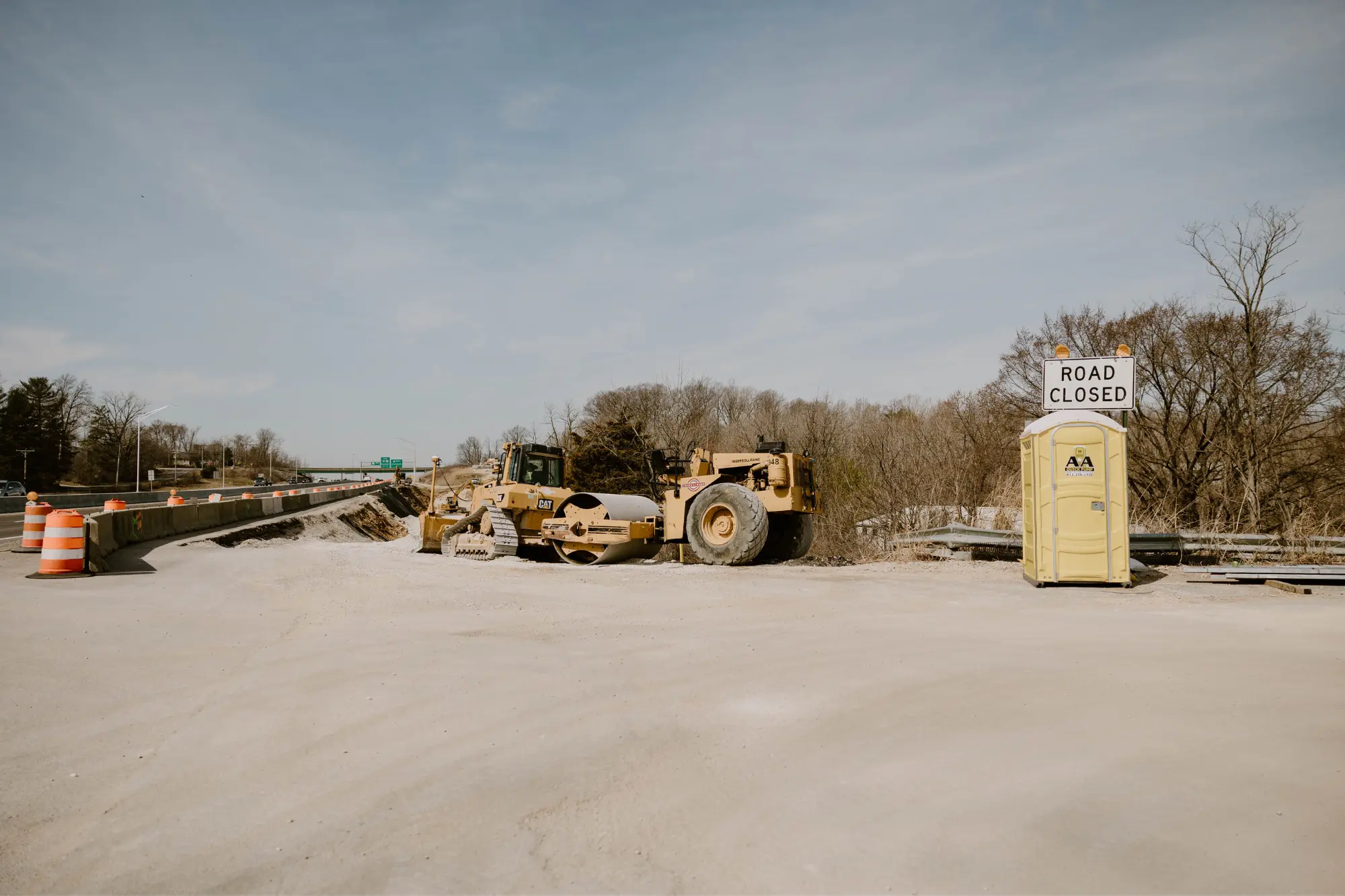 A&A Quick Pump Portable toilet On a construction site